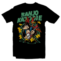 Heavy Metal Tees by Draculabyte l Made from 100% cotton, this unisex t-shirt rocks. Black T-shirt in sizes from small to 6X. Metalheads, Witch, Bear, Bird, Feather, Jiggy, Banjo and Kazooie, Banjo Tooie, N64, Nintendo 64, Grunty, Gruntilda, Puzzle Piece, Honey Comb, Final Boss, Puzzle, Platformer, Musical Notes, Evil, Art, Clothing, Video Game, Retro Gaming