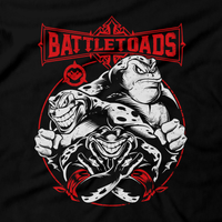 Heavy Metal Tees by Draculabyte l Made from 100% cotton, this unisex t-shirt rocks. Black T-shirt in sizes from small to 6X. Metalheads, Toads, Nes, Zit, Pimple, Rash, Battletoads, Double Dragon, SNES, Nintendo, Super Nintendo, Arcade, Rare, Rareware, Killer Instinct, KI, KI3, Gamer, TMNT, Art, Clothing, Video Game, Retro Gaming, Xbox One, Rare Replay