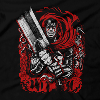 Heavy Metal Tees by Draculabyte l Made from 100% cotton, this unisex t-shirt rocks. Black T-shirt in sizes from small to 6X. Anime, Movie, Film, Animation, Japan, Japanese, Cartoon,  Berserk, Guts, medieval Europe, Falcon, Hawk, Schierke, Griffith, Band, Blood, The Dragon Slayer, Sword, Art, Tee, Store, Clothes, Shop, Akira