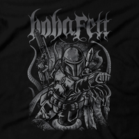 Heavy Metal Tees by Draculabyte l Made from 100% cotton, this unisex t-shirt rocks. Black T-shirt in sizes from small to 6X. Metalheads, Graphic Art, Movie, Film, Sci-Fi, Yoda, Bounty Hunter, Mandalorian, Boba Fett, Darth Vader, Princess Leia, Blaster, This is the way, sarlacc pit, Return of the Jedi, Jabba, Star Wars, Luke, Han Solo, The Book of Boba Fett