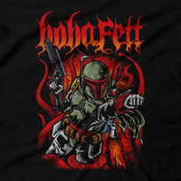 Heavy Metal Tees by Draculabyte l Made from 100% cotton, this unisex t-shirt rocks. Black T-shirt in sizes from small to 6X. Metalheads, Graphic Art, Movie, Film, Sci-Fi, Yoda, Bounty Hunter, Mandalorian, Boba Fett, Darth Vader, Princess Leia, Blaster, This is the way, sarlacc pit, Return of the Jedi, Jabba, Star Wars, Luke, Han Solo, The Book of Boba Fett