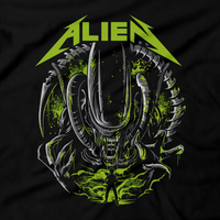 Heavy Metal Tees by Draculabyte l Made from 100% cotton, this unisex t-shirt rocks. Black T-shirt in sizes from small to 6X. Horror, Movie, Film, Scary, Halloween, Evil, Bloody, Killer, Murder, Terror, Alien, Ellen Ripley, Sci-Fi, 1979, Predator, AVP, Nostromo, Acheron, LV-426, Dwayne Hicks, Xenomorph, Facehugger, Shirt, Clothes