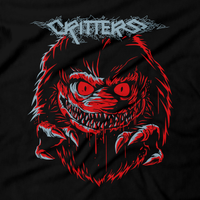 Heavy Metal Tees by Draculabyte l Made from 100% cotton, this unisex t-shirt rocks. Black T-shirt in sizes from small to 6X. Horror, Movie, Film, Scary, Halloween, Evil, Bloody, Killer, Murder, Terror, Monster, Critters, Aliens, Space, Hungry, 1986, Krites, Bounty Hunters, Gremlins, Gizmo, Freddy, 80s, Shirt, Clothes