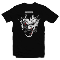Heavy Metal Tees by Draculabyte l Made from 100% cotton, this unisex t-shirt rocks. Unisex Mens and Womens Size Chart. Small to 6X Tee, Shirt, Video game shirt inspired by Metal, Cyberpunk 2077, Metalheads, Sci-Fi, Science Fiction, 80s, Retro Wave, Robot, Machine, Logo, Keanu Reeves, Mashup, Joker, Batman, Clown, Villain, Gotham City