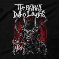 Heavy Metal Tees by Draculabyte l Made from 100% cotton, this unisex t-shirt rocks. Black T-shirt in sizes from small to 6X. Headbangers, Rock, Graphic Art, Shirt, Clothing, Joker, Haha, Batman, Dark Knight, Movie, Film, Comic, Villain, Clown, Robin, Gotham City, Comic Book, Pyscho, Justice League, Bane, The Batman Who Laughs, Riddler, Best