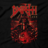 Heavy Metal Tees by Draculabyte l Made from 100% cotton, this unisex t-shirt rocks. Black T-shirt in sizes from small to 6X. Metalheads, Graphic Art, Rock, Movie, Film, Sci-Fi, Yoda, Baby Yoda, Jedi, The Force, Mandalorian, Boba Fett, ROTJ, ANH, Darth Vader, Han Solo, Princess Leia, Sith Lord, Dark Side, Anakin Skywalker, Death, Red, Tie Fighters, The Empire