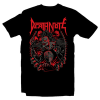 Heavy Metal Tees by Draculabyte l Made from 100% cotton, this unisex t-shirt rocks. Black T-shirt in sizes from small to 6X. Anime, Movie, Film, Animation, Japan, Japanese, Cartoon, Ryuk, Apple, Light Yagami, Misa Amane, L, Death Note, Notebook, Kill, Horror, Kira,  Art, Tee, Store, Clothes, Shop, Naruto, Ghost in the Shell, Akira