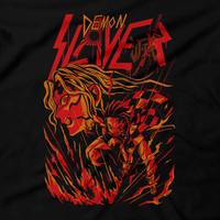 Heavy Metal Tees by Draculabyte l Made from 100% cotton, this unisex t-shirt rocks. Black T-shirt in sizes from small to 6X. Anime, Movie, Film, Animation, Japan, Japanese, Cartoon,  Tanjiro Kamado, Nezuko Kamado, Demons, Zenitsu Agatsuma, Hashibira Inosuke, Horror, Art, Tee, Store, Clothes, Shop, Naruto, Ghost in the Shell, Akira