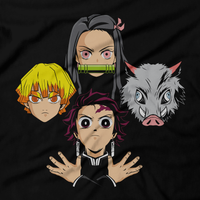 Heavy Metal Tees by Draculabyte l Made from 100% cotton, this unisex t-shirt rocks. Black T-shirt in sizes from small to 6X. Anime, Movie, Film, Animation, Japan, Japanese, Cartoon,  Tanjiro Kamado, Nezuko Kamado, Demons, Zenitsu Agatsuma, Hashibira Inosuke, Horror, Art, Tee, Store, Clothes, Shop, Naruto, Ghost in the Shell, Akira
