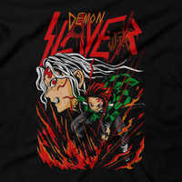 Heavy Metal Tees by Draculabyte l Made from 100% cotton, this unisex t-shirt rocks. Black T-shirt in sizes from small to 6X. Anime, Movie, Film, Animation, Japan, Japanese, Cartoon,  Tanjiro Kamado, Nezuko Kamado, Demons, Zenitsu Agatsuma, Hashibira Inosuke, Horror, Art, Tee, Store, Clothes, Shop, Naruto, Ghost in the Shell, Akira