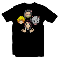 Heavy Metal Tees by Draculabyte l Made from 100% cotton, this unisex t-shirt rocks. Black T-shirt in sizes from small to 6X. Anime, Movie, Film, Animation, Japan, Japanese, Cartoon,  Tanjiro Kamado, Nezuko Kamado, Demons, Zenitsu Agatsuma, Hashibira Inosuke, Horror, Art, Tee, Store, Clothes, Shop, Naruto, Ghost in the Shell, Akira