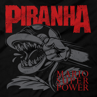 Heavy Metal Tees by Draculabyte l Made from 100% cotton, this unisex t-shirt rocks. Black T-shirt in sizes from small to 6X. Nintendo, Super Mario Bros, Mario, Super Mario, Piranha, Punch, Pantera, Album Art, Smash Bros, NES, SNES, N64, Headbangers, Rock, Retro Gamer, Retro Gaming, Graphic Art, Shirt, Clothing, Cool, Fashion