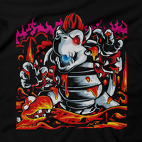 Heavy Metal Tees by Draculabyte l Made from 100% cotton, this unisex t-shirt rocks. Black T-shirt in sizes from small to 6X. Heavy Metal Tees by Draculabyte - Made from 100% cotton, this unisex t-shirt rocks. Video game shirt inspired by Metal, Metalheads, Super Mario Bros, SMB, Bowser, NES, Gojira, Nintendo Designs, 80s, Dinosaur, Dry Bowser, Super Mario 64, King Koopa, Odyssey, Retro Gamer, Game Graphic Art, Mario, Super Smash Bros