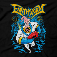 Heavy Metal Tees by Draculabyte l Made from 100% cotton, this unisex t-shirt rocks. Black T-shirt in sizes from small to 6X. Metalheads, Graphic Art, Video Game, 16-Bit, Pixel, Sprite, Worm, Earthworm Jim, SNES, Super Nintendo, Playstation, Groovy, Peter Puppy, Princess, Evil the Cat, Cow, Music, Clothing, Shirt, Merch, Cool, Nintendo, Sega Genesis, Dreamcast