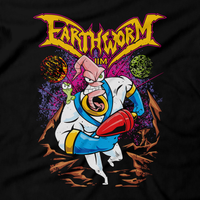 Heavy Metal Tees by Draculabyte l Made from 100% cotton, this unisex t-shirt rocks. Black T-shirt in sizes from small to 6X. Metalheads, Graphic Art, Video Game, 16-Bit, Pixel, Sprite, Worm, Earthworm Jim, SNES, Super Nintendo, Playstation, Groovy, Peter Puppy, Princess, Evil the Cat, Cow, Music, Clothing, Shirt, Merch, Cool, Nintendo, Sega Genesis, Dreamcast