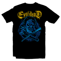 Heavy Metal Tees by Draculabyte l Made from 100% cotton, this unisex t-shirt rocks. Black T-shirt in sizes from small to 6X. Horror, Movie, Film, Scary, Halloween, Evil, Bloody, Killer, Murder, Sam Raimi, The Evil Dead, Necronomicon Ex-Mortis, Ash Williams, Bruce Campbell, Army of Darkness, Book of the Dead, Zombies, Deadites