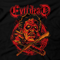 Heavy Metal Tees by Draculabyte l Made from 100% cotton, this unisex t-shirt rocks. Black T-shirt in sizes from small to 6X. Horror, Movie, Film, Scary, Halloween, Evil, Bloody, Killer, Murder, Sam Raimi, The Evil Dead, Necronomicon Ex-Mortis, Ash Williams, Bruce Campbell, Army of Darkness, Book of the Dead, Zombies, Deadites