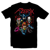 Heavy Metal Tees by Draculabyte l Made from 100% cotton, this unisex t-shirt rocks. Black T-shirt in sizes from small to 6X. Metalheads, N64, Nintendo 64, Racer, Racing, Future, Hover, F-Zero, F-Zero X, Captain Falcon, Skull, Mute City, Big Blue, F-Zero GX, Samurai Goroh, Black Shadow, SNES, Super Nintendo, Gamecube, The Skull, Super Smash Bros, Ultimate