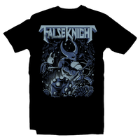 Heavy Metal Tees by Draculabyte l Made from 100% cotton, this unisex t-shirt rocks. Black T-shirt in sizes from small to 6X. Metalheads - Gamer, Bugs, Beetle, Hollow Knight, Failed Champion, False Knight, Maggot, Insects, Adventure, Metroidvania, Team Cherry, Vessel, Ghost, Nameless, Mask Shards, Hallownest, Dream Nail, Radiance, Hornet, The Grimm Troupe