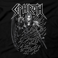 Heavy Metal Tees by Draculabyte l Made from 100% cotton, this unisex t-shirt rocks. Black T-shirt in sizes from small to 6X. Final Fantasy, FF VII, JRPG, Japan, Sephiroth, Videogames, Cloud Strife, Meteor, FF 7, Playstation, Tifa, Boss, Shirt, Cosplay, Gamer, PS1, Shop Graphic Art, Best, Vincent, Remake, PS4, PS5, Scorpions, Aerith