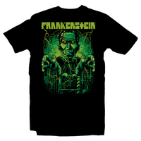 Heavy Metal Tees by Draculabyte l Made from 100% cotton, this unisex t-shirt rocks. Black T-shirt in sizes from small to 6X. Horror, Movie, Film, Scary, Halloween, Evil, Bloody, Killer, Murder, Terror, Monster, Book, Bride, Mad Scientist, Victor Frankenstein, 1818, Gothic, Mummy, Wolfman, Mary Shelley, 80s, Shirt, Clothes