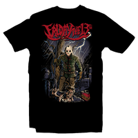 Heavy Metal Tees by Draculabyte l Made from 100% cotton, this unisex t-shirt rocks. Black T-shirt in sizes from small to 6X. Horror, Movie, Film, Scary, Halloween, Evil, Bloody, Killer, Murder, Jason Voorhees, Friday the 13th, Camp Crystal Lake, Jason Lives, Freddy VS Jason, Pamela, Counselor, Slasher, Shirt, Clothes, Store, Online Shop