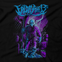 Heavy Metal Tees by Draculabyte l Made from 100% cotton, this unisex t-shirt rocks. Black T-shirt in sizes from small to 6X. Horror, Movie, Film, Scary, Halloween, Evil, Bloody, Killer, Murder, Jason Voorhees, Friday the 13th, Camp Crystal Lake, Jason Lives, Freddy VS Jason, Pamela, Counselor, Slasher, Shirt, Clothes, Store, Online Shop