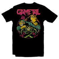 Heavy Metal Tees by Draculabyte l Made from 100% cotton, this unisex t-shirt rocks. Black T-shirt in sizes from small to 6X. GaMetal, Youtube, Video Games, Gamer, Retro Gamer, Retro Gaming, Bard, Guitar, Boo, Super Mario, Kirby, Jonny Atma, Music, Shirt, Clothes