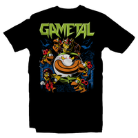 Heavy Metal Tees by Draculabyte l Made from 100% cotton, this unisex t-shirt rocks. Black T-shirt in sizes from small to 6X. GaMetal, Youtube, Video Games, Gamer, Retro Gamer, Retro Gaming, Bard, Guitar, Boo, Super Mario, Kirby, Jonny Atma, Music, Shirt, Clothes