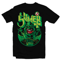 Heavy Metal Tees by Draculabyte l Made from 100% cotton, this unisex t-shirt rocks. Black T-shirt in sizes from small to 6X. Ghostbusters inspired design with Slimer, Slime, Peter Venkman, Raymond Stantz, Egon Spengler, Who Ya Gonna Call, Zuul, New York, Logo, Stay Puft, 80s Movie, 1980s, Ghost Band, Papa Emeritus, Namco, Horror, Art