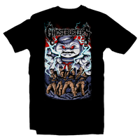 Heavy Metal Tees by Draculabyte l Made from 100% cotton, this unisex t-shirt rocks. Black T-shirt in sizes from small to 6X. Ghostbusters inspired design with Slimer, Slime, Peter Venkman, Raymond Stantz, Egon Spengler, Who Ya Gonna Call, Zuul, New York, Logo, Stay Puft, 80s Movie, 1980s, Ghost Band, Papa Emeritus, Namco, Horror, Art