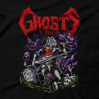 Heavy Metal Tees by Draculabyte l Made from 100% cotton, this unisex t-shirt rocks. Black T-shirt in sizes from small to 6X. Metalheads, Graphic Art, Arthur, Knight, Demons, Ghouls, Ghosts, Monsters, Princess Prin-Prin, Astaroth, Ghosts 'n Goblins, Ghosts 'n Goblins, Arcade, NES, SNES, Sega Genesis, Super Nintnedo, Zombie, Bat Clothes, Retro Game, Video Game