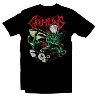 Heavy Metal Tees by Draculabyte l Made from 100% cotton, this unisex t-shirt rocks. Black T-shirt in sizes from small to 6X. Horror, Movie, Film, Scary, Halloween, Evil, Killer, Stripe, , Hungry, Gremlins, Gizmo, 80s, Shirt, Clothes, 1984, New Batch, Wet, Kingston Falls, Mogwai, Randall Peltzer, Mohawk, Monster, Cute, Adorable