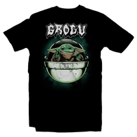 Heavy Metal Tees by Draculabyte l Made from 100% cotton, this unisex t-shirt rocks. Black T-shirt in sizes from small to 6X. Metalheads, Graphic Art, Rock, Movie, Film, Sci-Fi, Yoda, Baby Yoda, Bounty Hunter, TV Show, Jedi, The Force, Mandalorian, Boba Fett, Grogu, ROTJ, ANH, Darth Vader, Cute, Princess Leia, Foundling, The Child, Clothes, Gift, Star Wars