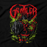 Heavy Metal Tees by Draculabyte l Made from 100% cotton, this unisex t-shirt rocks. Black T-shirt in sizes from small to 6X. Metalheads, Witch, Bear, Bird, Feather, Jiggy, Banjo and Kazooie, Banjo Tooie, N64, Nintendo 64, Grunty, Gruntilda, Puzzle Piece, Honey Comb, Final Boss, Puzzle, Platformer, Musical Notes, Evil, Art, Clothing, Video Game, Retro Gaming