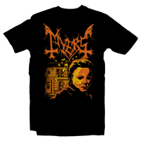 Heavy Metal Tees by Draculabyte l Made from 100% cotton, this unisex t-shirt rocks. Black T-shirt in sizes from small to 6X. Horror, Movie, Film, Scary, Halloween, Evil, Bloody, Killer, Murder, Terror, Halloween, Michael Myers, Boogey Man, 1978, Laurie, Loomis, Candy, October, Knife, Haddonfield, The Shape, Death Shirt, Clothes