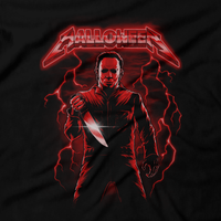 Heavy Metal Tees by Draculabyte l Made from 100% cotton, this unisex t-shirt rocks. Black T-shirt in sizes from small to 6X. Horror, Movie, Film, Scary, Halloween, Evil, Bloody, Killer, Murder, Terror, Halloween, Michael Myers, Boogey Man, 1978, Laurie, Loomis, Candy, October, Knife, Haddonfield, The Shape, Death Shirt, Clothes
