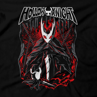 Heavy Metal Tees by Draculabyte l Made from 100% cotton, this unisex t-shirt rocks. Black T-shirt in sizes from small to 6X. Metalheads - Gamer, Bugs, Beetle, Hollow Knight, Failed Champion, False Knight, Maggot, Insects, Adventure, Metroidvania, Team Cherry, Vessel, Ghost, Nameless, Mask Shards, Hallownest, Dream Nail, Radiance, Hornet, The Grimm Troupe