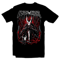 Heavy Metal Tees by Draculabyte l Made from 100% cotton, this unisex t-shirt rocks. Black T-shirt in sizes from small to 6X. Metalheads - Gamer, Bugs, Beetle, Hollow Knight, Failed Champion, False Knight, Maggot, Insects, Adventure, Metroidvania, Team Cherry, Vessel, Ghost, Nameless, Mask Shards, Hallownest, Dream Nail, Radiance, Hornet, The Grimm Troupe