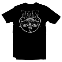 Heavy Metal Tees by Draculabyte l Made from 100% cotton, this unisex t-shirt rocks. Black T-shirt in sizes from small to 6X. Metal, Demon, Hell, Doom, Doomguy, Hellspawn, Art, Clothes, Shirt, Doom Eternal, Nintendo 64, PS4, PC, DOS, 90s, Doom 2, Doom 64, BFG, slayer, FPS, John Carmack, Shooter, Rip and Tear, Cacodemon, Cyberdemon, 1993