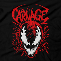 Heavy Metal Tees by Draculabyte l Made from 100% cotton, this unisex t-shirt rocks. Black T-shirt in sizes from small to 6X. Metalheads, Comic Books, Comics, Heroes, Villains, Symbiote, Movie, Film, Alien, Venom, Carnage, Spider-Man, Toxin, Eddie Brock, Maximum, Anti-Venom, Black Suit, Scream, Knull, Peter Parker, Clothes, Men, Women, Shirt