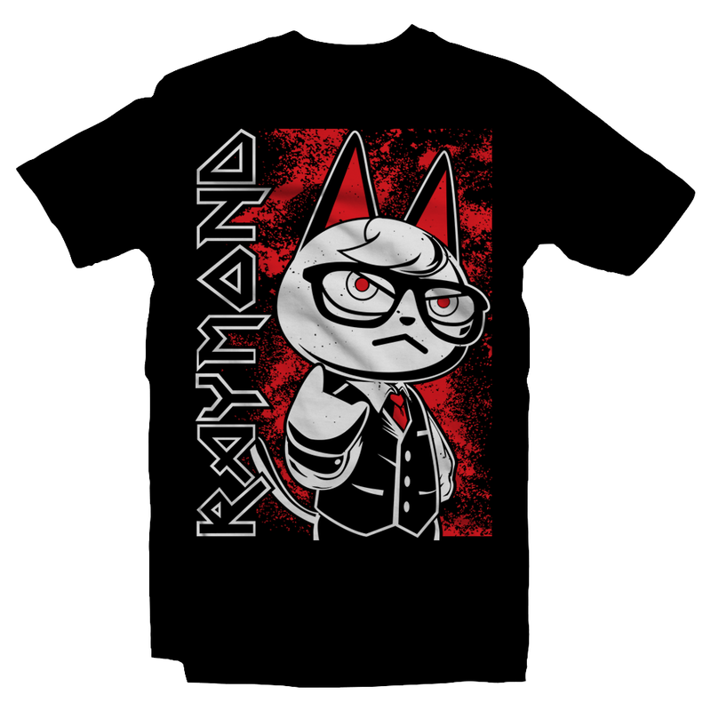 Heavy Metal Tees by Draculabyte l Made from 100% cotton, this unisex t-shirt rocks. Black T-shirt in sizes from small to 6X. Metalheads, Cross, Cat, Dog, KK Slider, Guitar, Retro Gamer, Graphic Art, Nintendo Switch, 3DS, Animal Forest, New Horizons, Tom Nook, Iron Maiden, Isabelle, Raymond, Animal Crossing, Bells, Town, Villagers, Resetti