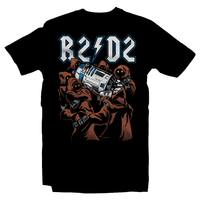 Heavy Metal Tees by Draculabyte l Made from 100% cotton, this unisex t-shirt rocks. Black T-shirt in sizes from small to 6X. Metalheads, Graphic Art, Rock, Movie, Film, Sci-Fi, Yoda, Baby Yoda, Jedi, The Force, Mandalorian, Boba Fett, C-3PO, R2D2, BB8, The Droids, Star Wars, Luke Skywalker, Princess Leia, Jawas, Jawa, Sand Crawler, Album, Music, Horns