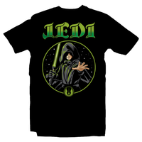 Heavy Metal Tees by Draculabyte l Made from 100% cotton, this unisex t-shirt rocks. Black T-shirt in sizes from small to 6X. Metalheads, Graphic Art, Movie, Film, Sci-Fi, Yoda, Mandalorian, Boba Fett, Darth Vader, Princess Leia, This is the way, Music, Rebel, Black, Chewbacca, Han Solo, Falcon, Luke Skywalker, Jedi Master, Jedi Knight, The Force, LightSaber