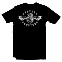 Heavy Metal Tees by Draculabyte l Made from 100% cotton, this unisex t-shirt rocks. Black T-shirt in sizes from small to 6X. Horror, Movie, Film, Scary, Halloween, Evil, Bloody, Killer, Murder, Terrior, Monster, Jeepers Creepers, Truck, Demon, Eat Organs, Jason, Freddy, A Nightmare on Elm Street, Ghost, Michael Myers, Clothes
