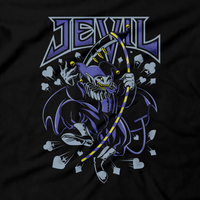 Heavy Metal Tees by Draculabyte l Made from 100% cotton, this unisex t-shirt rocks. Black T-shirt in sizes from small to 6X. Metalheads, Rpg, Jevil, Joker, Clown, Joke, Boss, Kris, Dark World, Darkners, Undertale, Sans, Monsters, Nintendo Switch, Toby Fox, Lancer, King, Seam, Hero of Light, Flowey, Playstation 4, PC, Steam, Deltarune