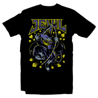 Heavy Metal Tees by Draculabyte l Made from 100% cotton, this unisex t-shirt rocks. Black T-shirt in sizes from small to 6X. Metalheads, Rpg, Jevil, Joker, Clown, Joke, Boss, Kris, Dark World, Darkners, Undertale, Sans, Monsters, Nintendo Switch, Toby Fox, Lancer, King, Seam, Hero of Light, Flowey, Playstation 4, PC, Steam, Deltarune