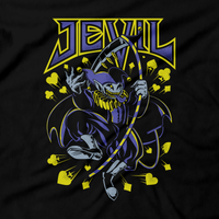 Heavy Metal Tees by Draculabyte l Made from 100% cotton, this unisex t-shirt rocks. Black T-shirt in sizes from small to 6X. Metalheads, Rpg, Jevil, Joker, Clown, Joke, Boss, Kris, Dark World, Darkners, Undertale, Sans, Monsters, Nintendo Switch, Toby Fox, Lancer, King, Seam, Hero of Light, Flowey, Playstation 4, PC, Steam, Deltarune