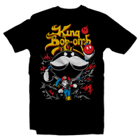 Heavy Metal Tees by Draculabyte l Made from 100% cotton, this unisex t-shirt rocks. Black T-shirt in sizes from small to 6X. Nintendo, Super Mario Bros, Mario, Super Mario, Smash Bros, NES, SNES, N64, Rock, Retro Gamer, Retro Gaming, Graphic Art, Shirt, Clothing, King Bob Omb, Super Mario 64, Nintendo 64, 90s, Bowser, Boss, Mario Kart