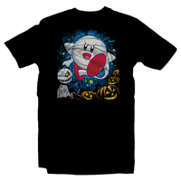 Heavy Metal Tees by Draculabyte l Made from 100% cotton, this unisex t-shirt rocks. Black T-shirt in sizes from small to 6X.  Video Games, Gamer, SNES, Nintendo Shirt, Switch, Halloween, Spooky, Cute, N64, Graphic Art, Kirby, Suck, Dreamland, Super Smash Bros, N64, Music, Pumpkin, Ghost, Switch, Super Mario, SMB, Halloween Kirby, Mummy, Costume